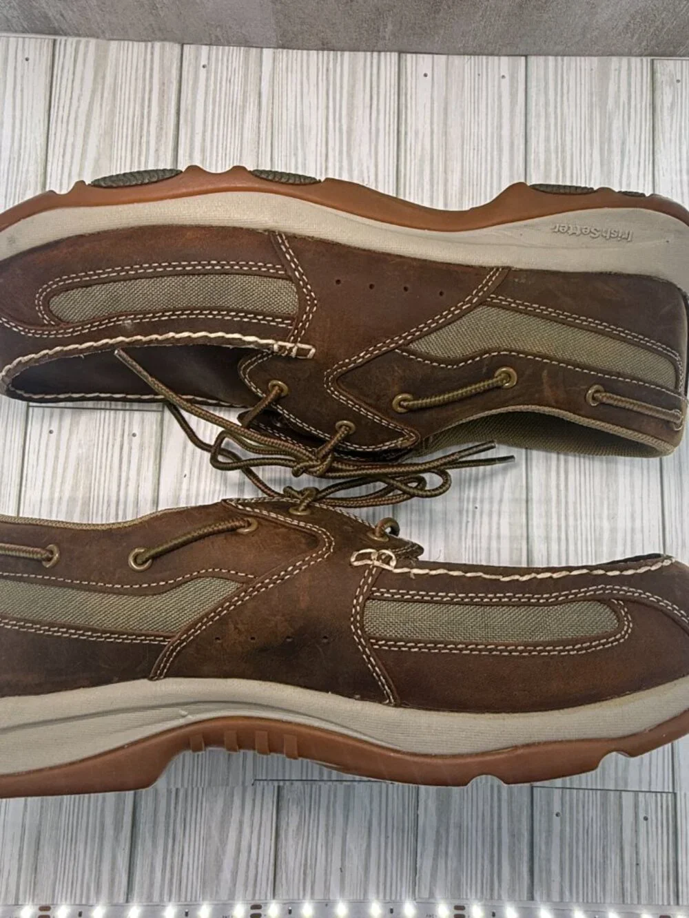 Irish Setter 3819 Boat Shoes Men's 14 Brown Leather Slip Resistant Casual Oxford